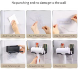 Multifunctionele Haardrogerhouder – Wandmontage | Zonder Boren | Met Plugopslag | ABS Kunststof