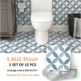 NordicTyle – 12-delige Scandinavische Vloersticker Set