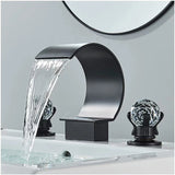 Wijdverspreide Wastafelkraan | Gepolijst Metaal | Dubbele Handgreep