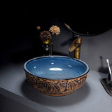 Ronde Wastafel met Kraan Keramisch Ovaal