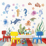 SeaWorld Oceaan Dieren Muurstickers – Onderwaterwereld Kinderkamer Decoratie met Schildpad, Dolfijn & Meer