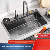 Keukenaccessoires Wastafel Grote Versterkte Roestvrijstalen Wastafel Enkele Groente Wastafel