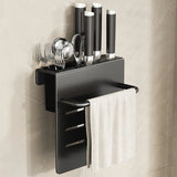 ChefSpace Wandgemonteerd Messenrek met Snijplankhouder – Roestvrijstaal