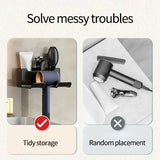 Multifunctionele Haardrogerhouder – Wandmontage | Zonder Boren | ABS Kunststof