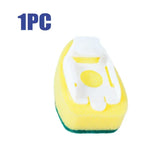 Afwasborstel Set met Spons & Zeepdispenser | Inclusief Handvat + 2 Vervangbare Sponskoppen