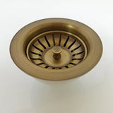 Keukenafvoerplug – 3,5 Inch | Antiek Messing | Gepolijste Afwerking | Koper