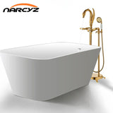 Klassieke Gouden Bad- & Douchekraan – Dubbele Handgreep | Wandmontage | Messing | Inclusief Slangen