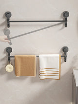 MagnaGrip Krachtige Zuignap Handdoekrek – Zwarte Zelfklevende Handdoekhouder zonder Boren