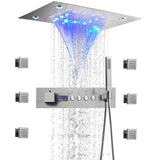 Thermostatische Douchekraan met LED Display – Ingebouwde Smart Functie | Vierkante Douchestraal | Messing | Zwart