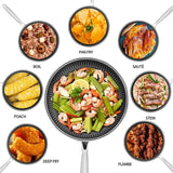 ChefMaster – RVS Non-Stick Honingraat Koekenpan met Glazen Deksel