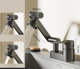 AquaTwist Duo-Flex Wastafelmengkraan – 360° Draaiende Tweegatskraan voor Warm & Koud Water