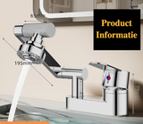 AquaTwist Duo-Flex Wastafelmengkraan – 360° Draaiende Tweegatskraan voor Warm & Koud Water