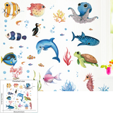 SeaWorld Oceaan Dieren Muurstickers – Onderwaterwereld Kinderkamer Decoratie met Schildpad, Dolfijn & Meer
