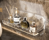 ClearGrip Acryl Wandplank Zonder Boren – Transparant Badkamerrek voor Cosmetica, Shampoo & Meer