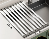 FlexiRack – Uitschuifbaar & Opvouwbaar 304 RVS Afdruiprek voor Spoelbak