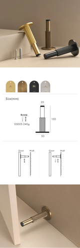 Nurlin Brass Knurled Deurstopper