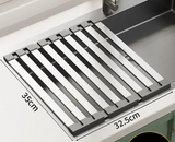 FlexiRack – Uitschuifbaar & Opvouwbaar 304 RVS Afdruiprek voor Spoelbak