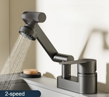 AquaTwist Duo-Flex Wastafelmengkraan – 360° Draaiende Tweegatskraan voor Warm & Koud Water