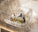 ClearGrip Acryl Wandplank Zonder Boren – Transparant Badkamerrek voor Cosmetica, Shampoo & Meer