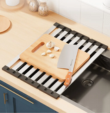 FlexiRack – Uitschuifbaar & Opvouwbaar 304 RVS Afdruiprek voor Spoelbak