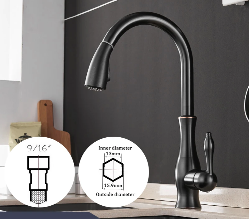 AquaFlex – Zilveren Uitschuifbare Keukenkraan met 360° Draaibare Uitloop