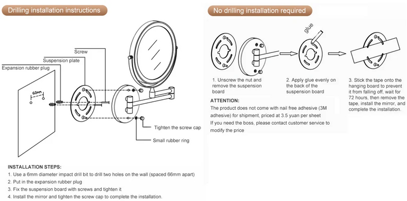 LumiView 8" Oplaadbare Make-up Spiegel met Verlichting