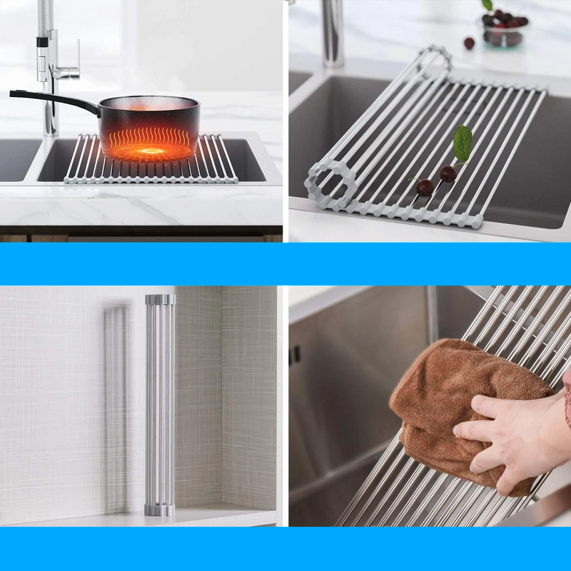 FoldRack Opvouwbaar Afdruiprek van Roestvrij Staal