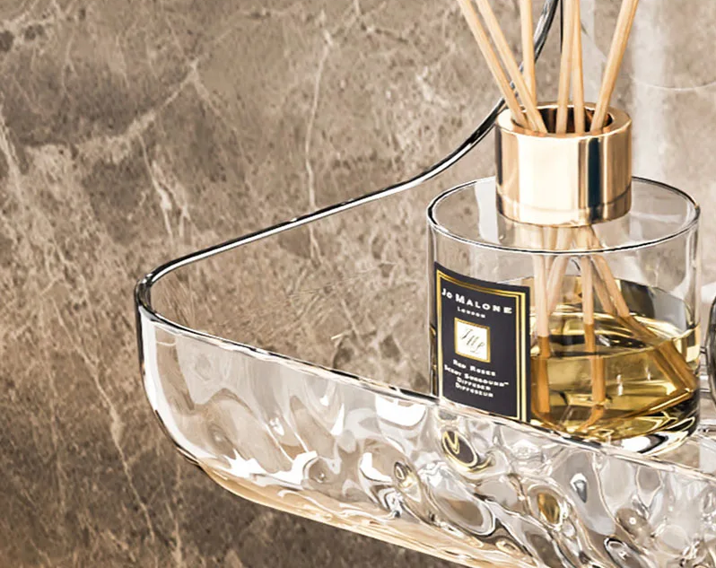 ClearGrip Acryl Wandplank Zonder Boren – Transparant Badkamerrek voor Cosmetica, Shampoo & Meer