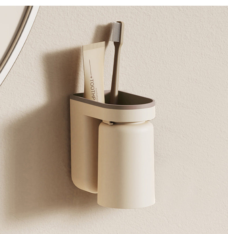 DuoClean 2-in-1 Wandhouder voor Tandenborstel en Beker – Slimme Opberger zonder Boren
