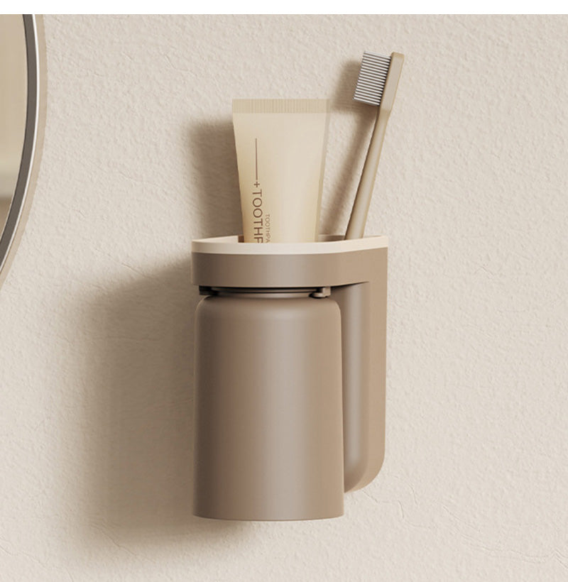DuoClean 2-in-1 Wandhouder voor Tandenborstel en Beker – Slimme Opberger zonder Boren
