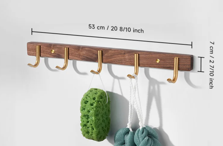 SARIHOSY Luxe Zwarte Houten Wandkapstok