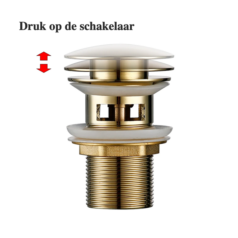 LuxDrain Pop-Up Afvoerplug – Stijlvolle Wastafel Stopper in Zwart, Goud en Rosé
