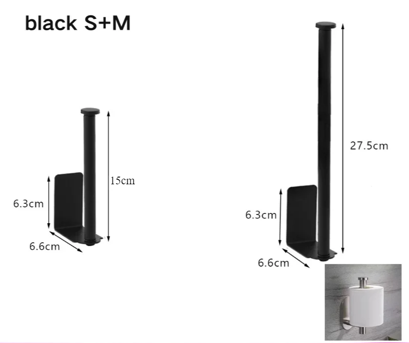 LUXROLLO - Zelfklevende RVS Toiletrolhouder (Verlengd & Zonder Boren)