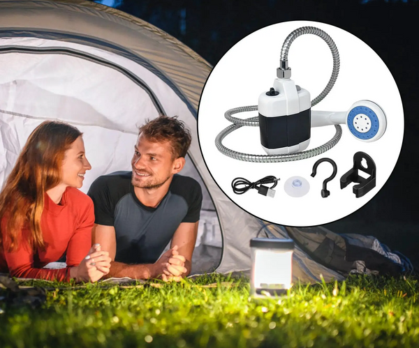 AquaNomad Draagbare Douchepomp voor Camping – Handbediende Outdoor Douche voor Reizen, Strand & Huisdieren