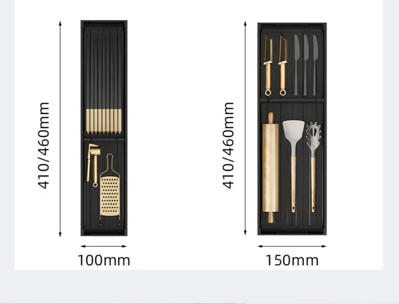 SlideDry Uittrekbaar Afdruiprek – Verstelbare Lade Organizer voor Bestek, Borden & Keukenopslag