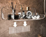 ClearGrip Acryl Wandplank Zonder Boren – Transparant Badkamerrek voor Cosmetica, Shampoo & Meer