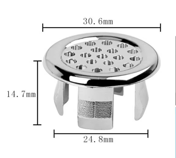 LuxDrain RingCover – Messing Overloopring voor Wastafel