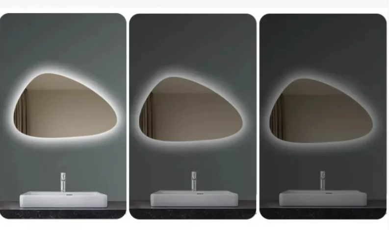 NordiLux Design Badkamerspiegel – Slimme LED Wandspiegel met Onregelmatige Vorm en Aluminium Frame