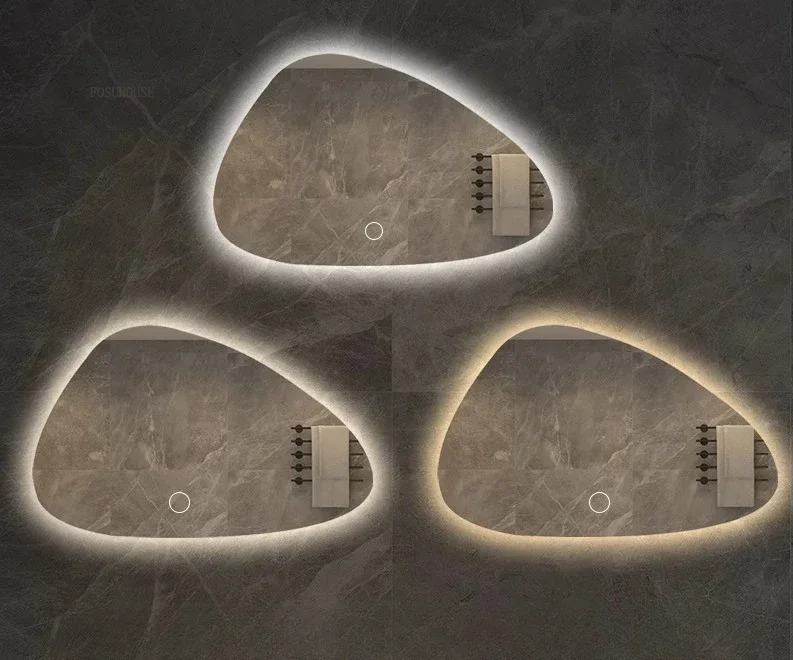 NordiLux Design Badkamerspiegel – Slimme LED Wandspiegel met Onregelmatige Vorm en Aluminium Frame