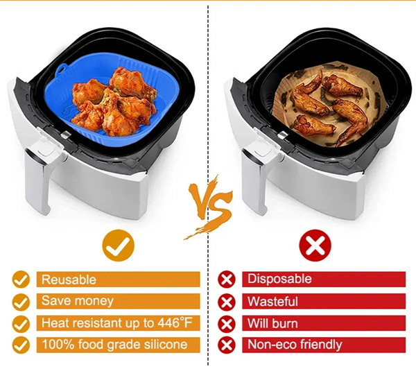 AirBake – Siliconen Airfryer Pot & Bakvorm – Herbruikbare Vierkante Oven- en BBQ-tray