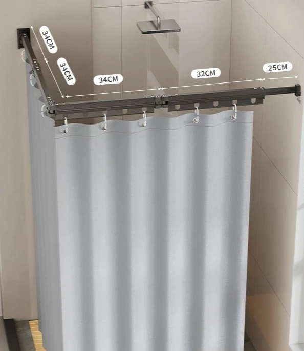 EasyTimes 2025 Opvouwbare Douchegordijn Set