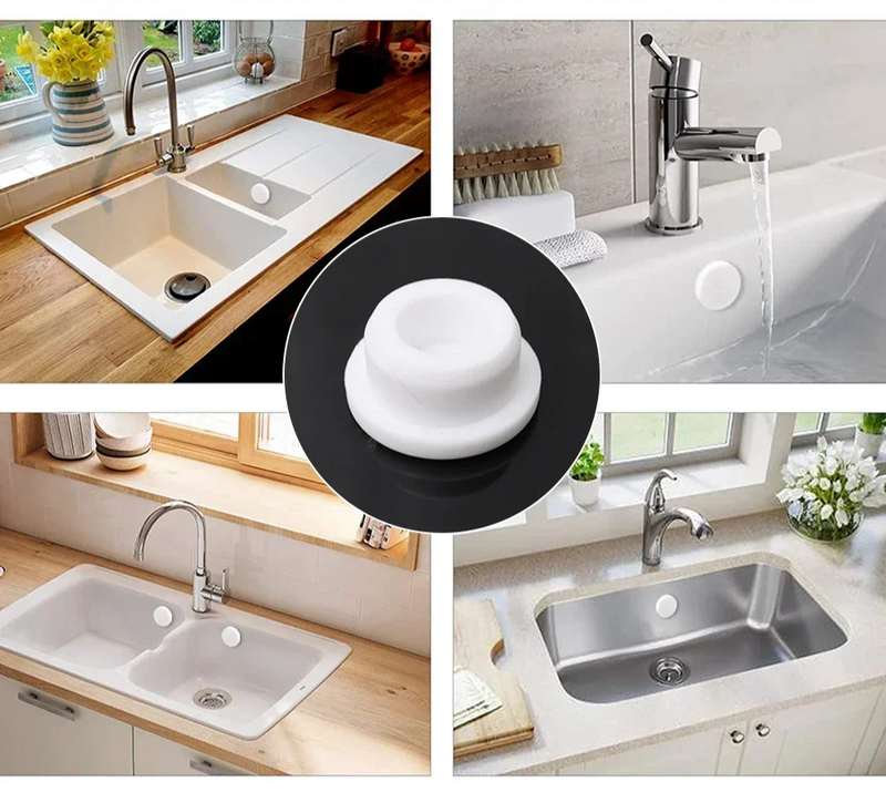 OVERFLOWSTOP – Universele Overloop Afdekdop voor Wasbak, Bad of Gootsteen