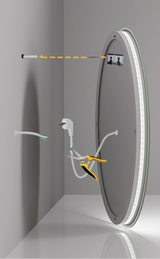 GlowRound Anti-condens LED Badkamerspiegel – Ronde HD Wandspiegel met Verlichting (3 Lichtkleuren)