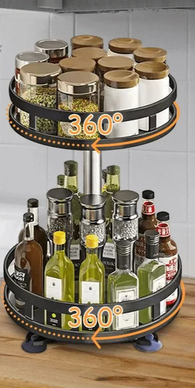 SpiceTurn Pro – 360° Draaiend Kruidenrek Organizer voor Keuken