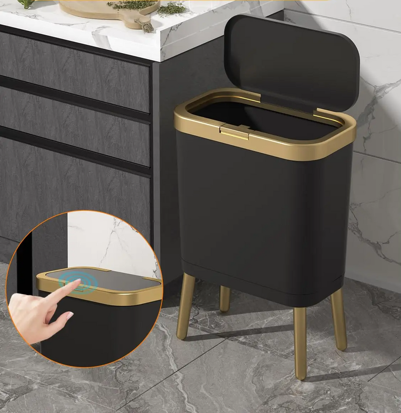 GoldenSlim Moderne Prullenbak met Deksel