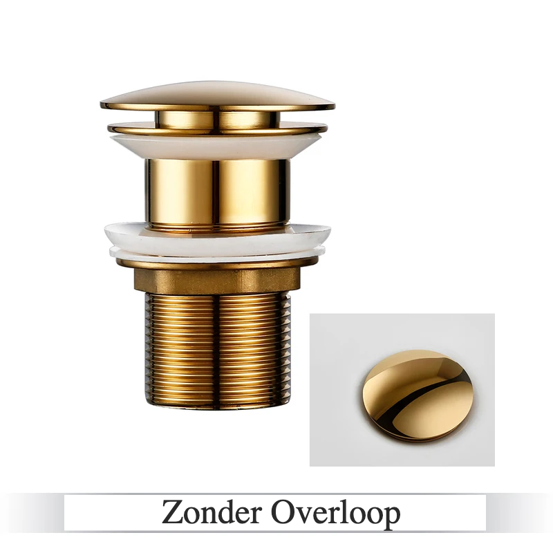 LuxDrain Pop-Up Afvoerplug – Stijlvolle Wastafel Stopper in Zwart, Goud en Rosé