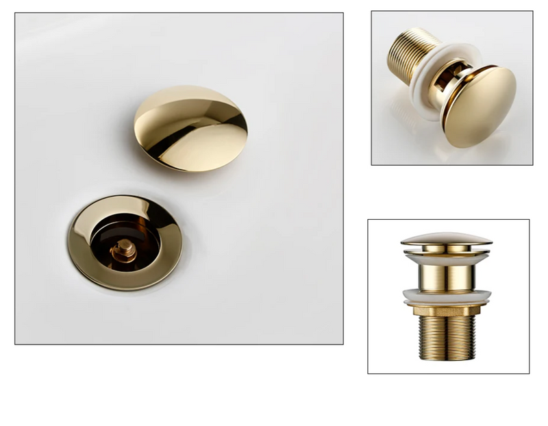 LuxDrain Pop-Up Afvoerplug – Stijlvolle Wastafel Stopper in Zwart, Goud en Rosé