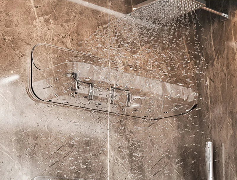 ClearGrip Acryl Wandplank Zonder Boren – Transparant Badkamerrek voor Cosmetica, Shampoo & Meer