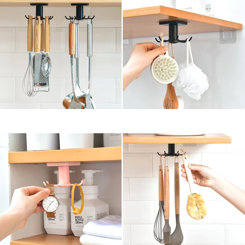 SpinHook360 – Draaibare Zelfklevende Haak Organizer voor Keuken & Badkamer