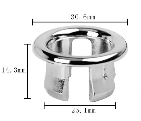 LuxDrain RingCover – Messing Overloopring voor Wastafel